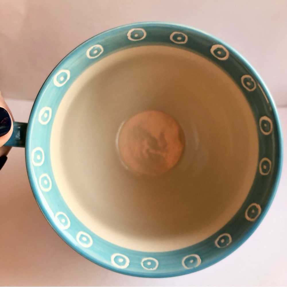 Yokohama Studio Pottery Blue Coffee Mug Tea Cup Hand painted fish sealife coral - Picture 7 of 9
